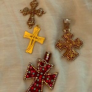 Set of 4 Cross Pendants